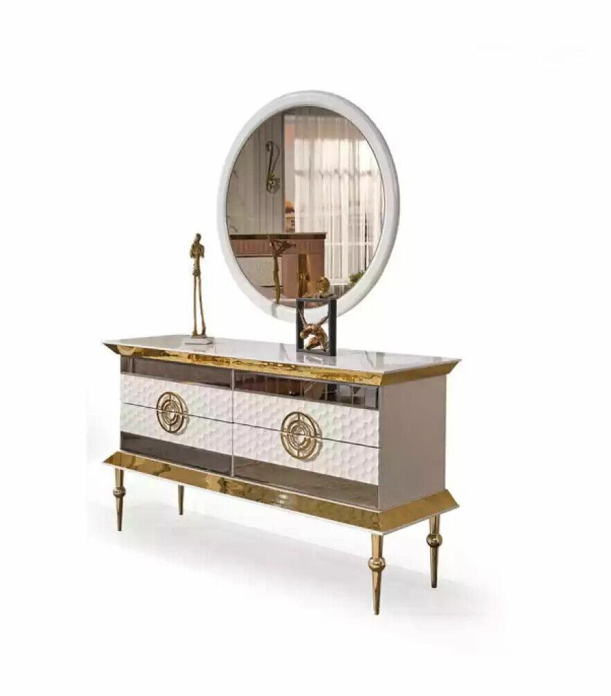 Modern Dressing Table Wood Dresser Bedroom Furniture White Console