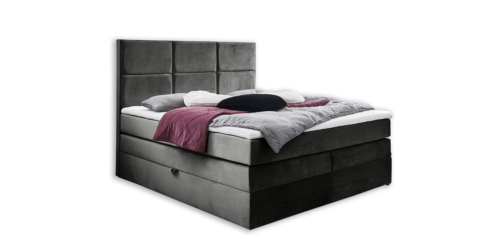Gray chic double bedroom wooden furniture design elegant upholstery fabric