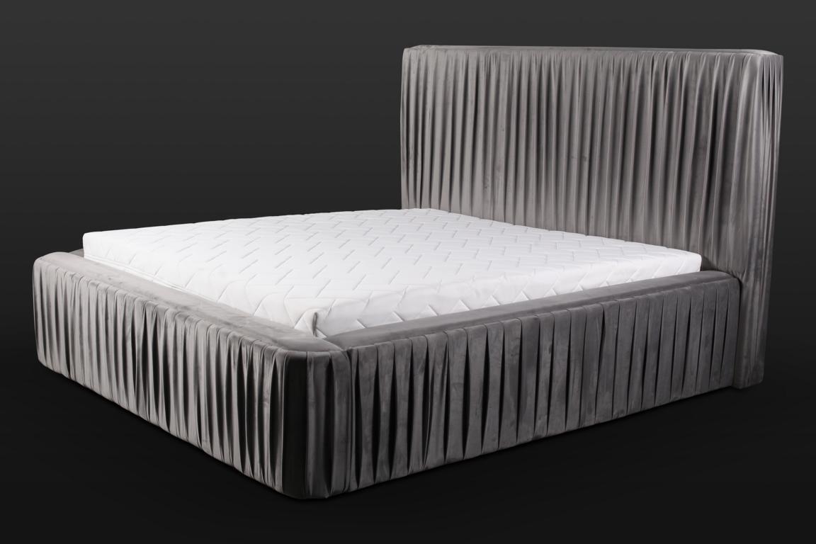 Gray double bedroom wooden furniture design elegant fabric classic furniture new-