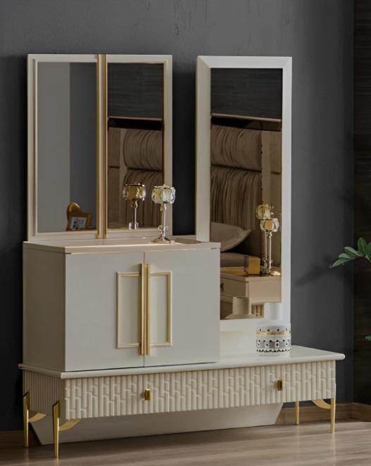 Dressing Table Dressing Table Console Table Wood White Luxury Modern Set