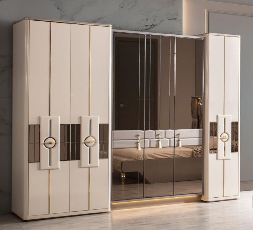 Cupboard Wardrobe Bedroom Cabinets Beige Modern Wood Luxury