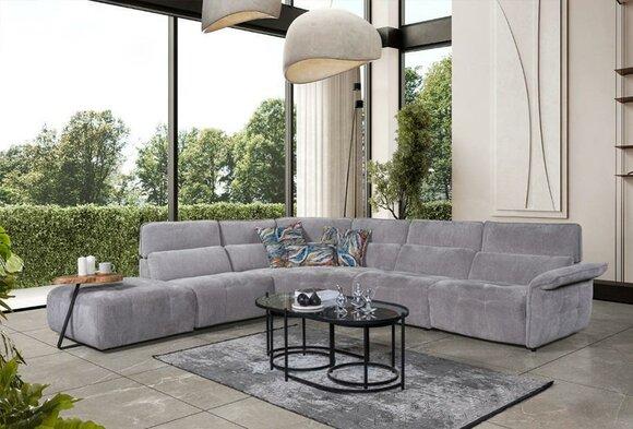 Stylish Gray Corner Sofa L Shape Living Room Designer Couch Luxury Sofas
