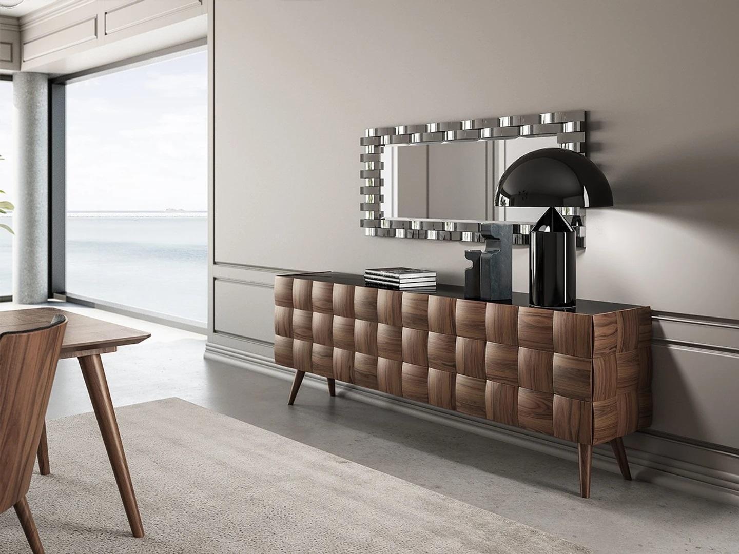 Luxury sideboard with mirror dining room complete design furniture