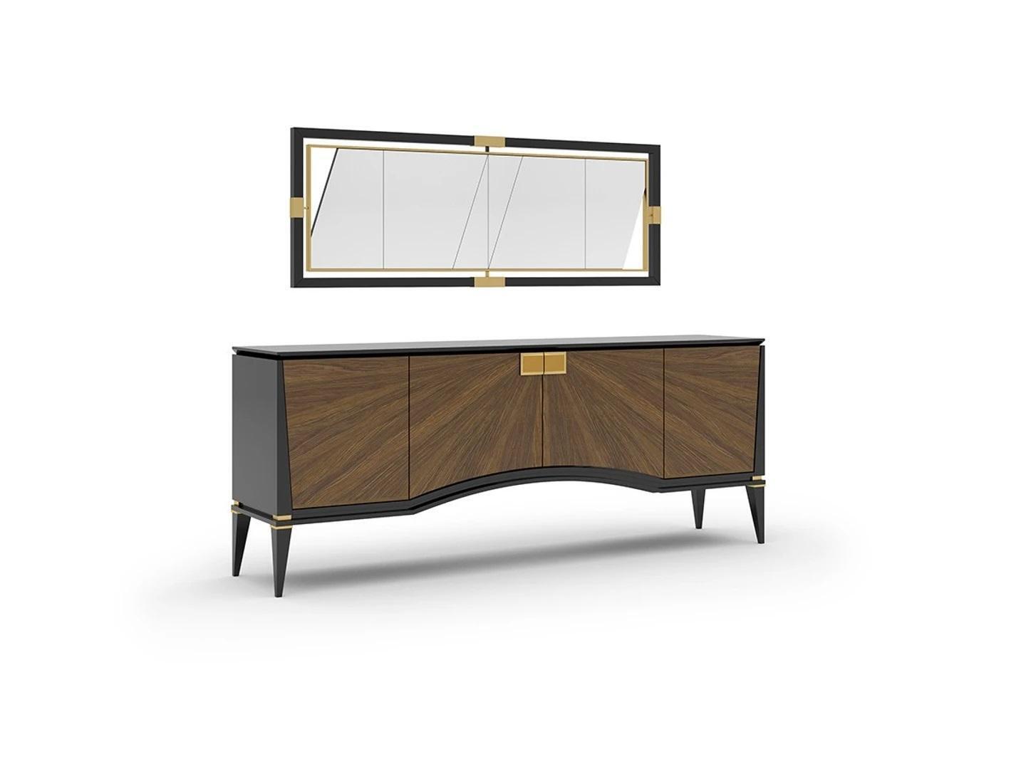 Luxury Set Dining Room Sideboard with Mirror Design Modern Furniture New