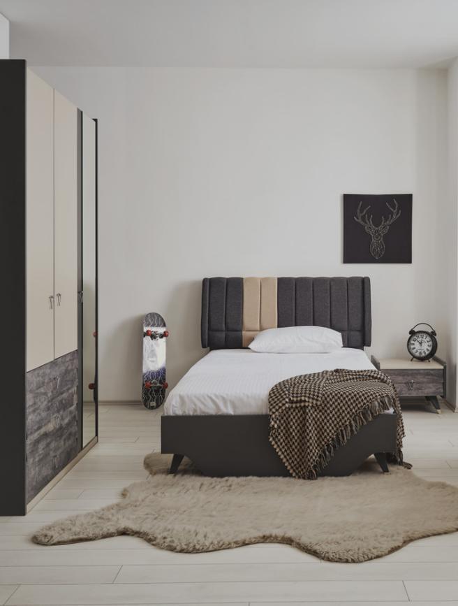 Bedroom Bed Bedside Wardrobe Modern Luxury Setra Set