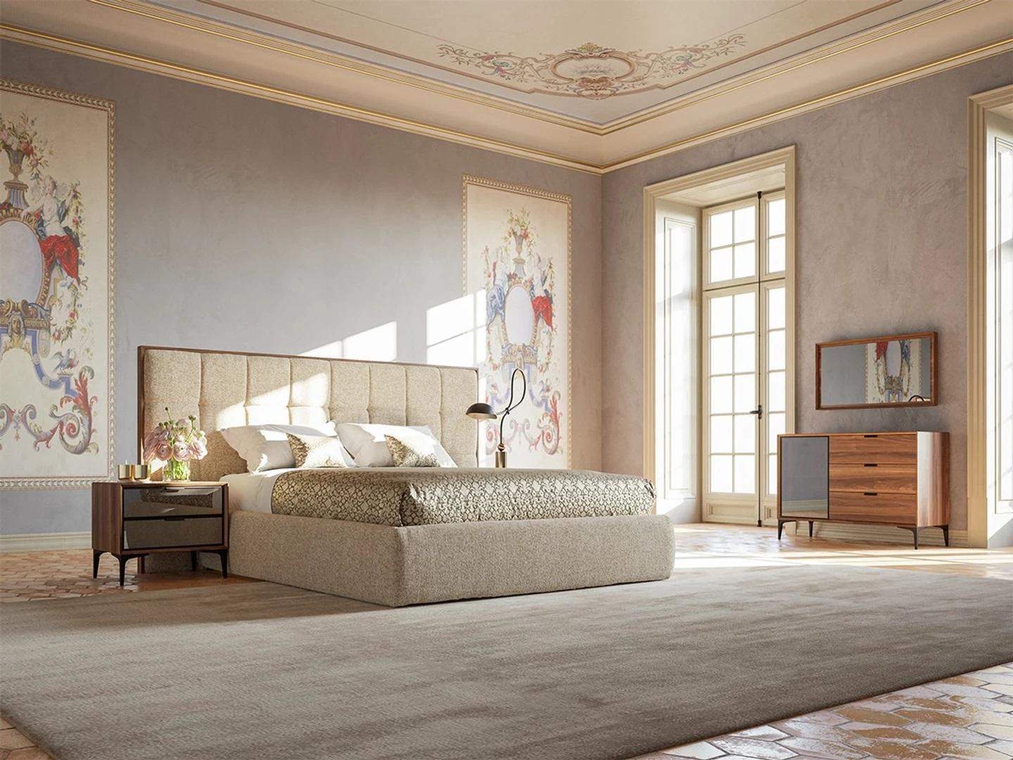 Luxury furniture bedroom modern set 5 pieces double bed 2x bedside tables new