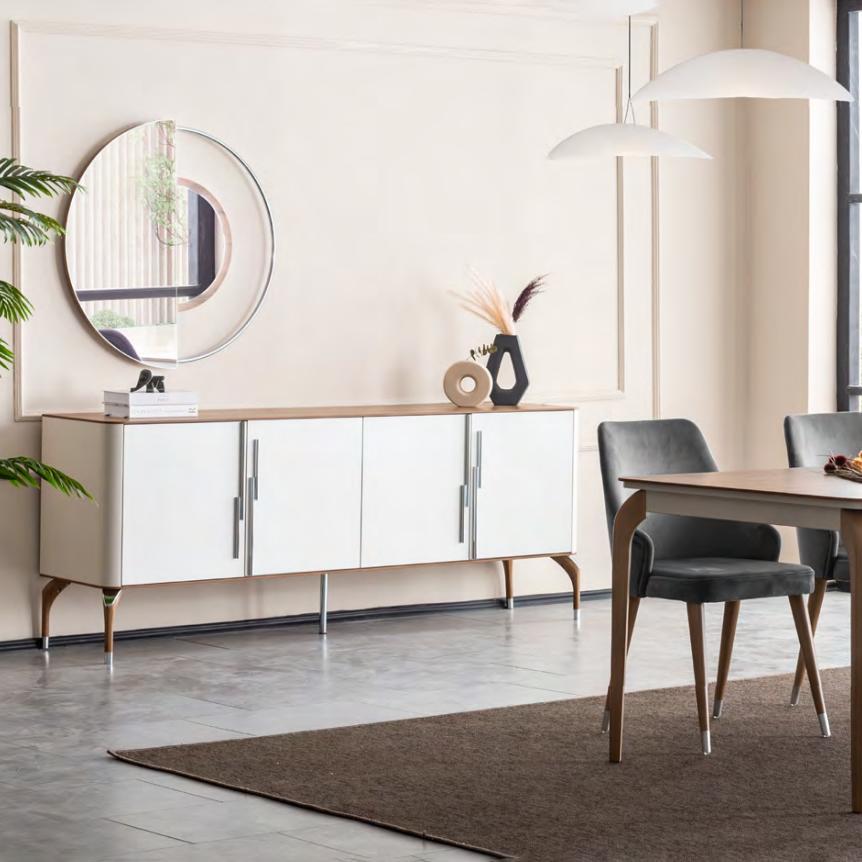Dining room dresser sideboard with mirror modern luxury wood design