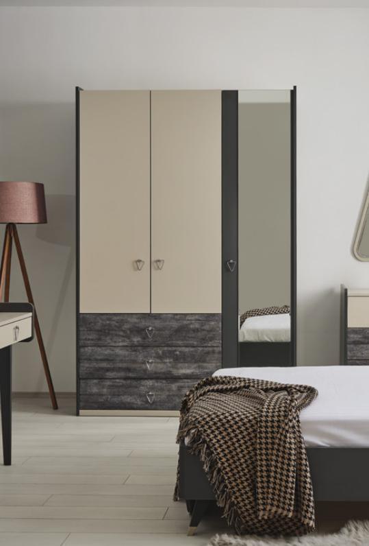 Wardrobe Wardrobe Multi-purpose wardrobe Grey Material Wood Wardrobes