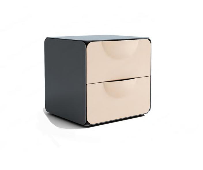 Beige bedside table 2x drawers bedroom bedside console wooden console