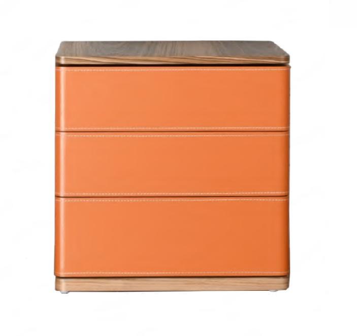 Bedroom Bedside Table Design New Material Wood Luxury orange