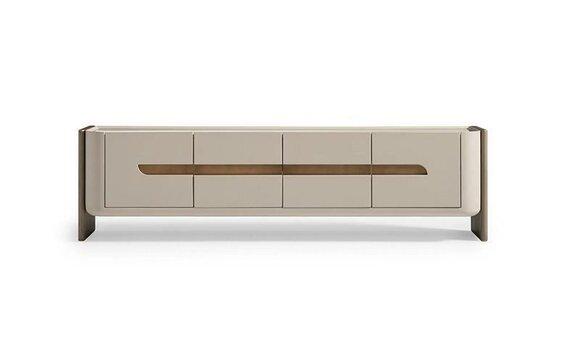 Sideboard RTV Lowboard TV Stand Beige Wood Living Room Cabinet Modern