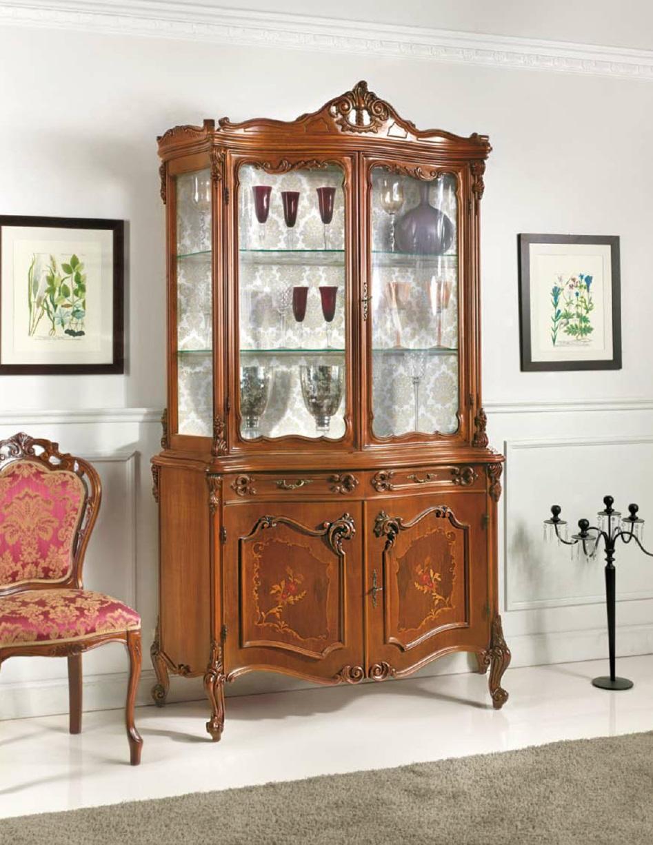 Display Cabinet Dining Room Glass Sideboard Wood Cabinets Italian Furniture