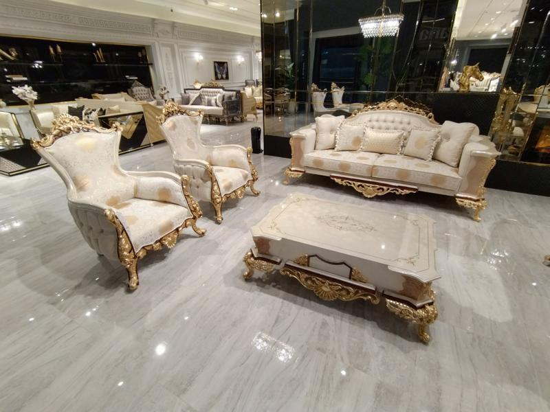 Sofa set 3+1 seater sofa set complete textile wood living room luxury sofa new