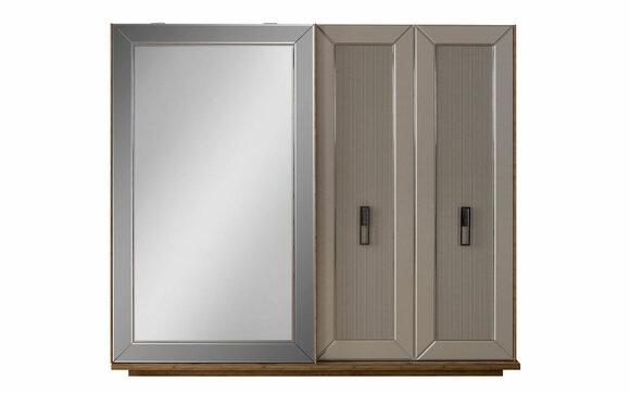 Wardrobe Wardrobe Cabinet Mirror Wooden Cabinet Beige