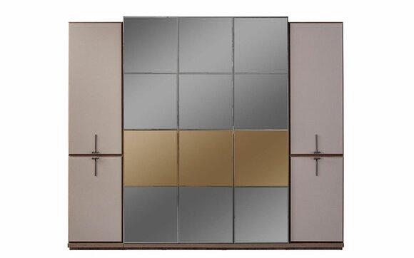 Wardrobe wardrobe design wooden cabinet with gray mirror