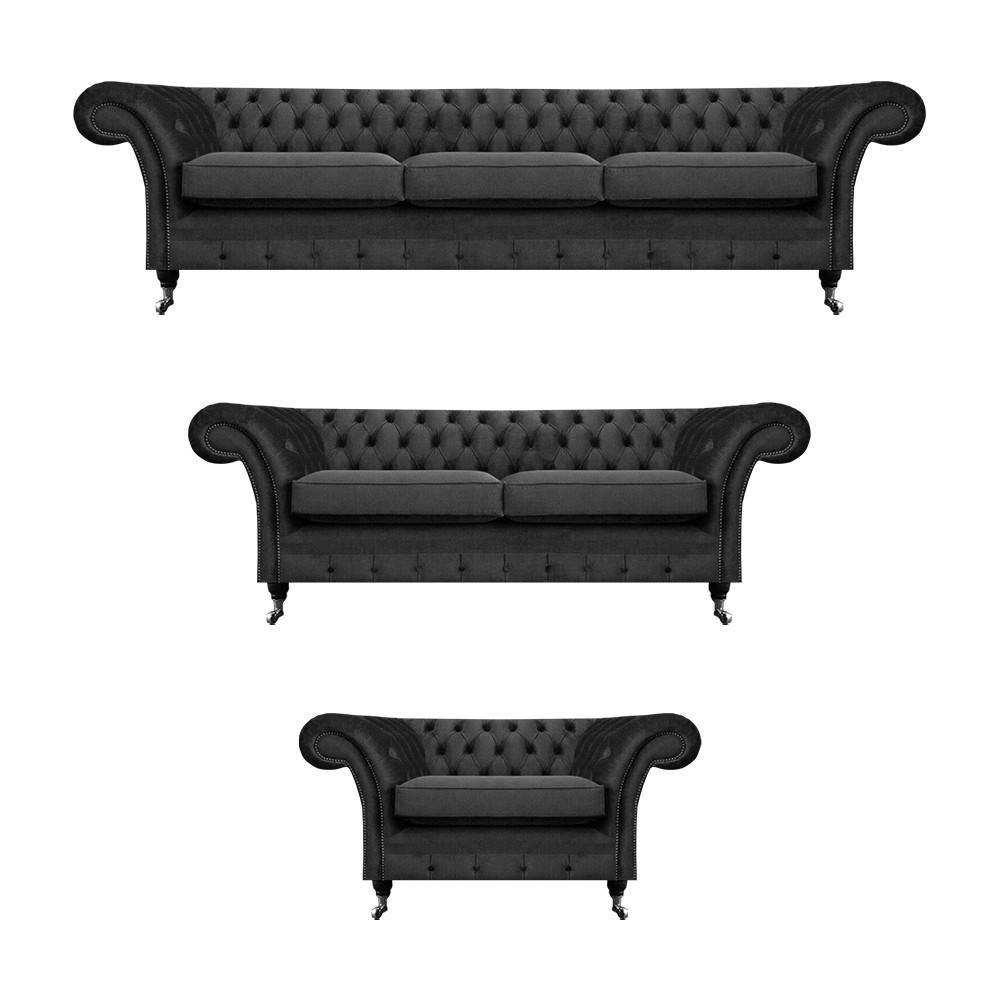 Sofa set sofas couches living room armchairs Chesterfield furnishings 3+2+1