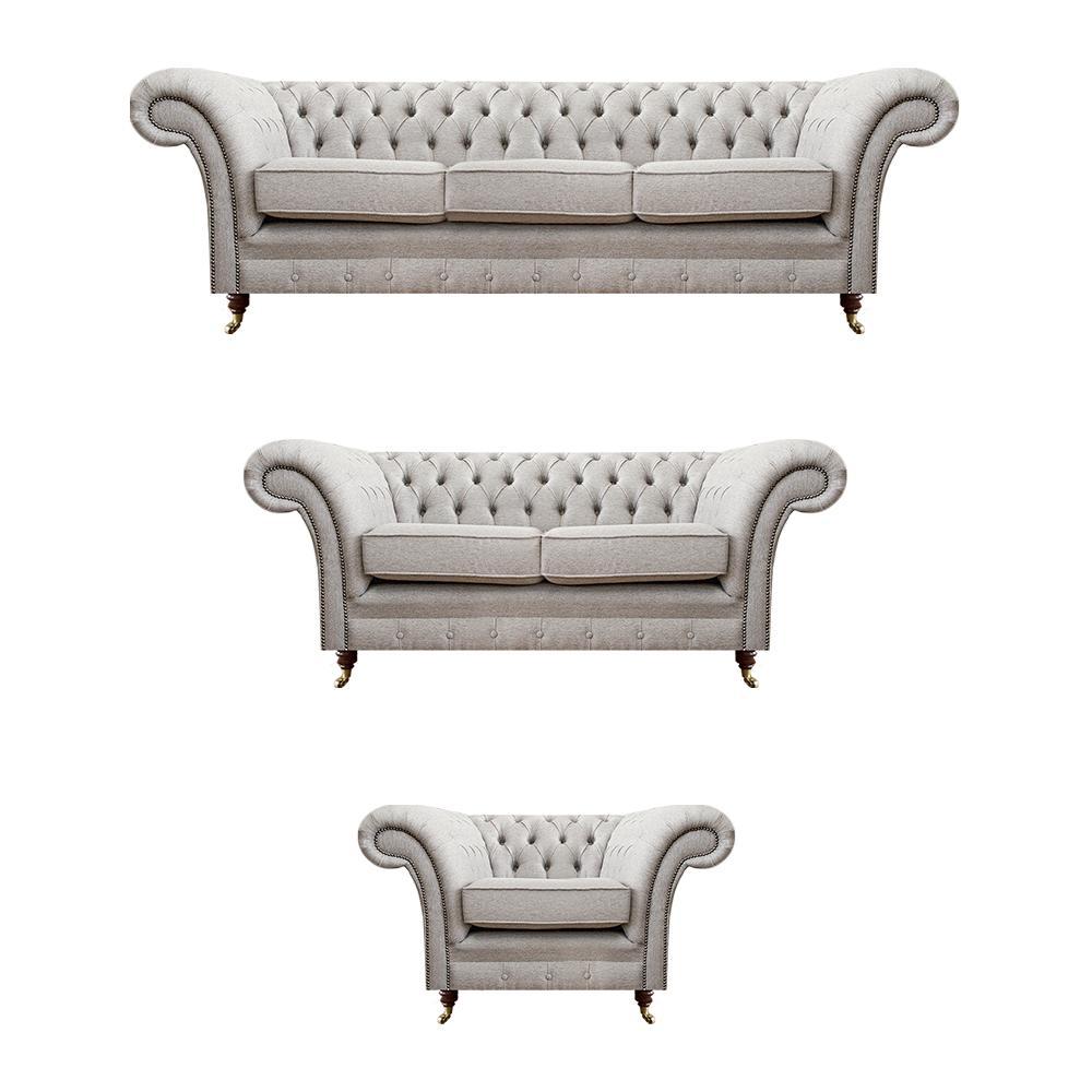 Living Room Sofas Complete Armchairs Luxury Seat Gray Chesterfield Upholstered Furniture