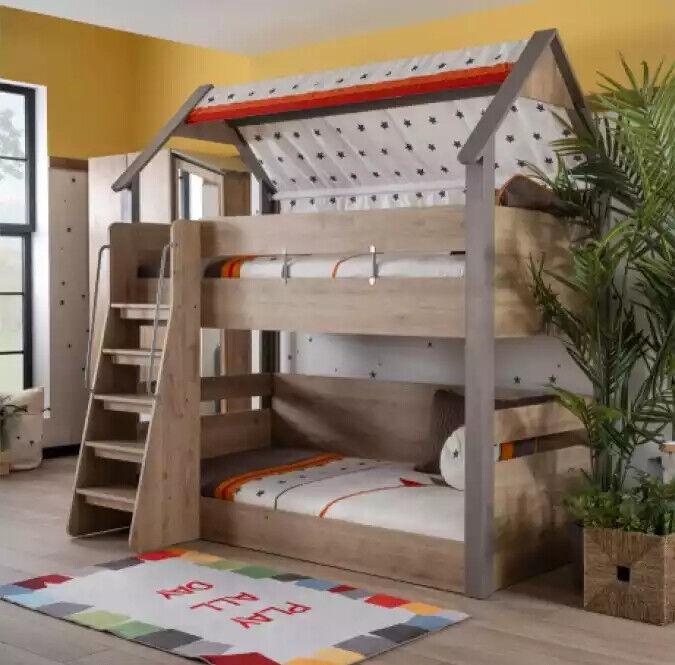 Bunk bed children\'s bed Bed frame children\'s room wood brown design