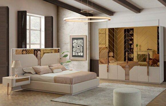 Modern white bedroom set designer wardrobe 4-piece set