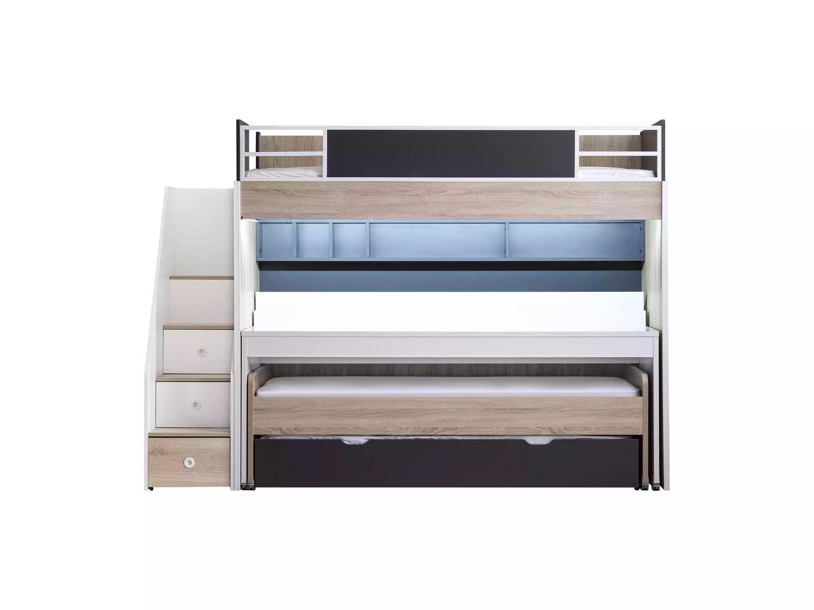 Luxury bunk bed bed 3 sleeping places multifunctional bed wood bunk bed wood