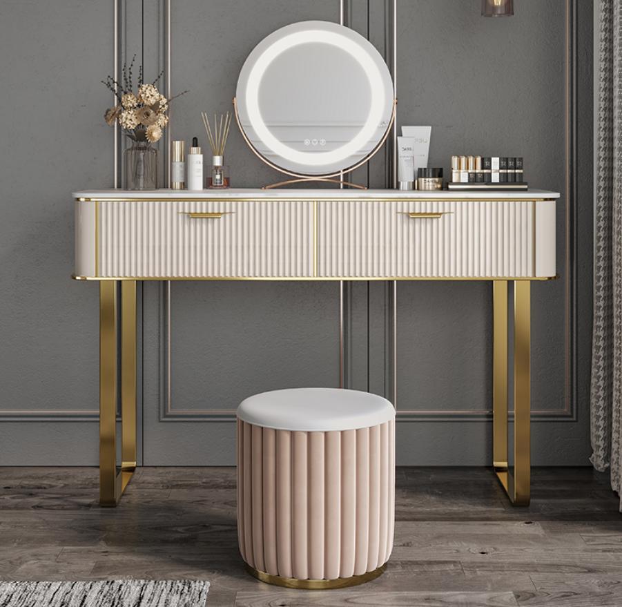 Elegant dressing table 2x drawers dressing table luxury cosmetic chest of drawers