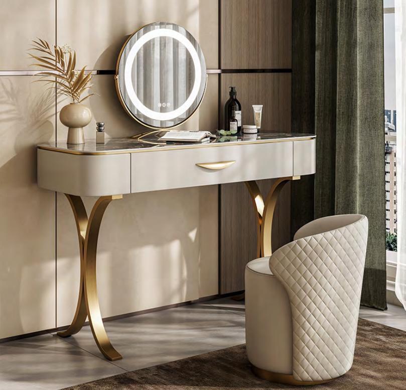 Beige dressing table designer dressing table dressing table with drawers