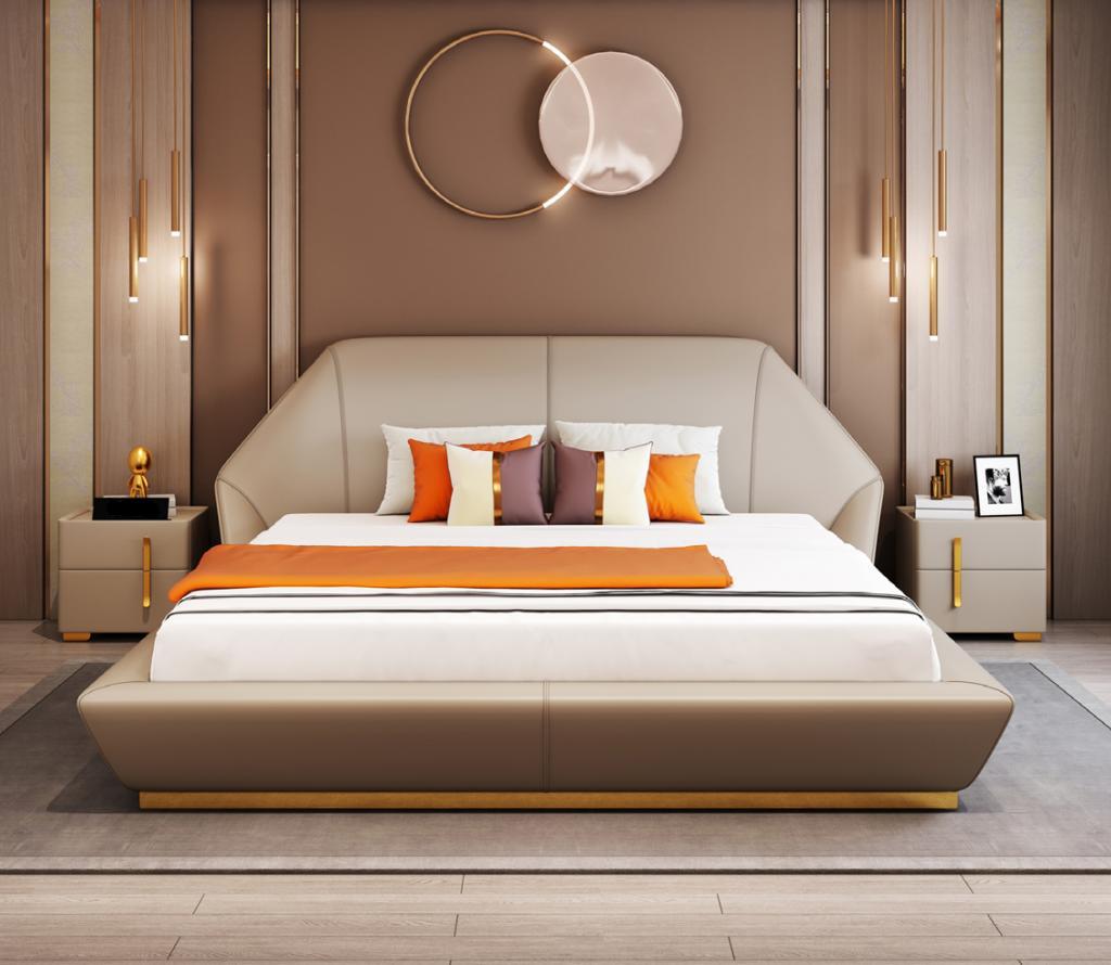 Modern White Double Bed Bedroom Beds Designer Furniture Wooden Frame