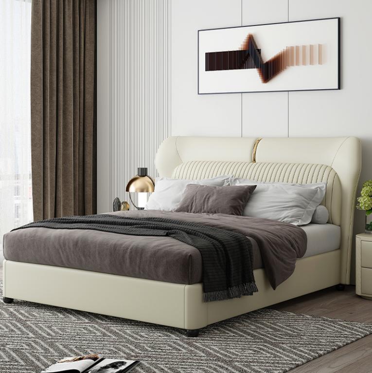 White Stainless Steel Bed Modern Bedroom Beds Luxury Wooden Frame New
