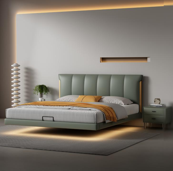 Green wall bed designer bedroom beds leather beds textile beds
