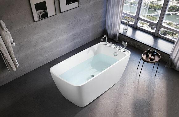 Bathtub Bathroom Acrylic Bathtub White Free-standing Contemporary