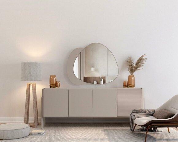 Beige designer sideboard luxurious dining room sideboard elegant wooden furniture