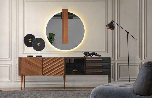 Brown-black luxury sideboard designer 3x drawers chest of drawers wooden furniture