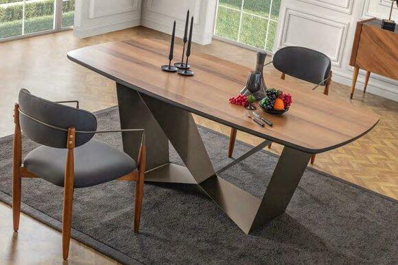 Exclusive dining room set stylish dining table 4x textile chairs 5 pieces new