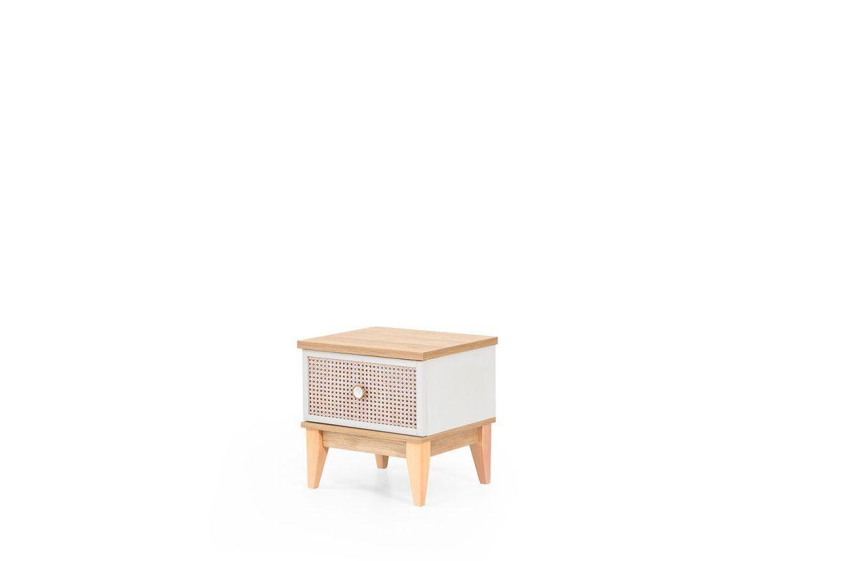 White bedside table Luxurious bedside console Designer bedroom furniture