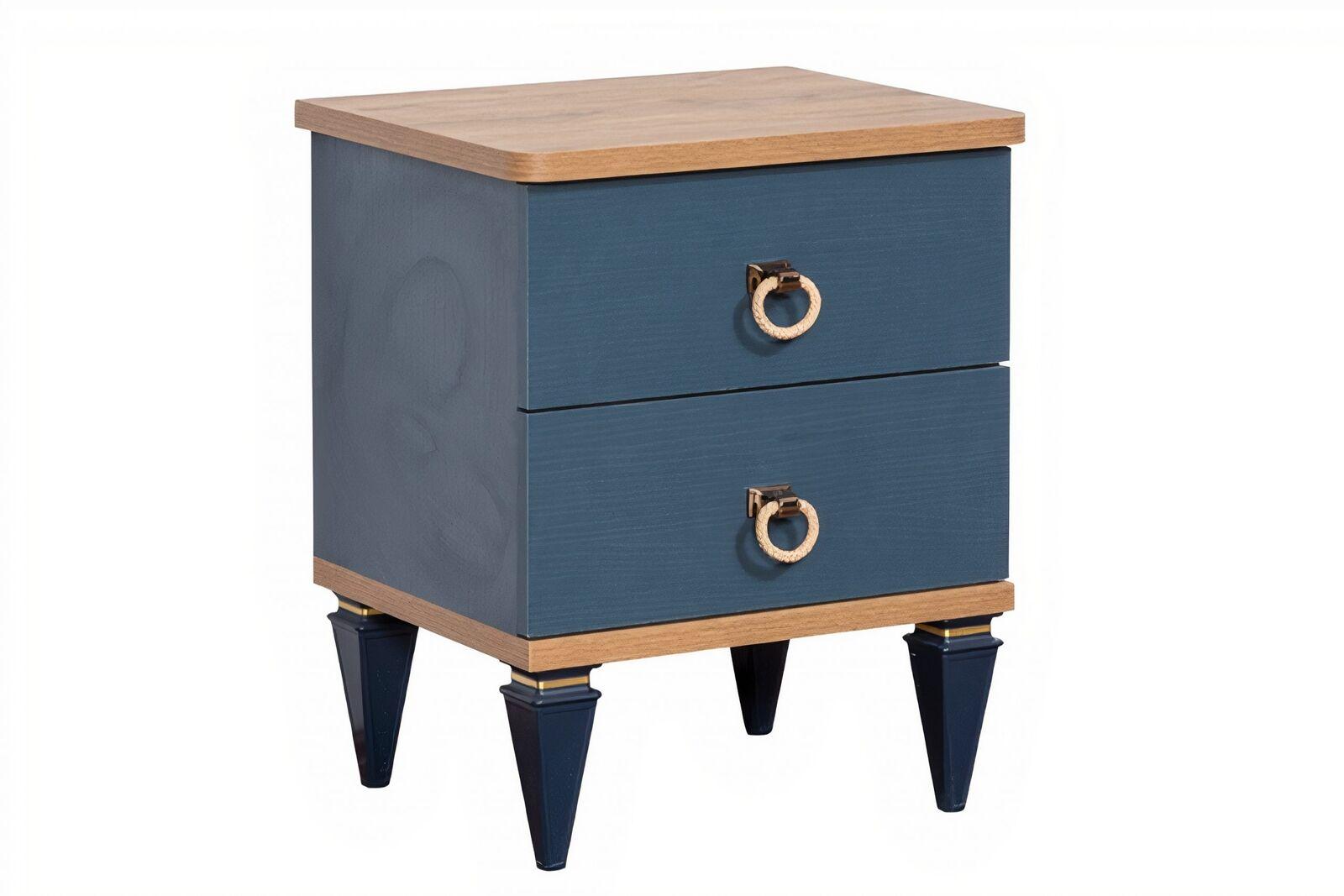 Blue-brown bedside table Designer children\'s room furniture Elegant bedside console