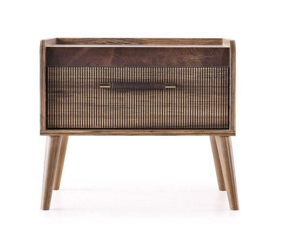 Bedside console complete bedside tables side tables wood brown set 2pcs