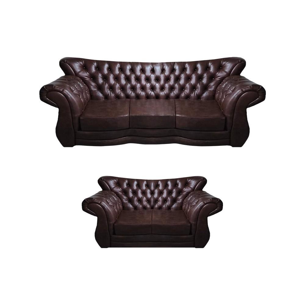 Complete sofas three-seater and two-seater couch leather seating furniture Chesterfield