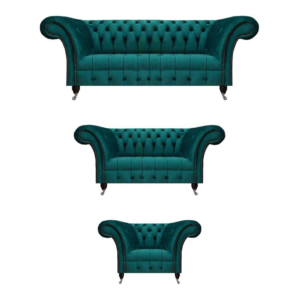 Sofa set couch upholstery Chesterfield design sofa set 3-piece modern complete