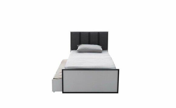 White and black children\'s bed Extendable wooden bed Bedroom Furniture