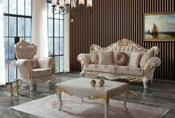 Luxury Sofa Set Complete Couch Set Beige Upholstered Sofa Fabric Sofa Sofa