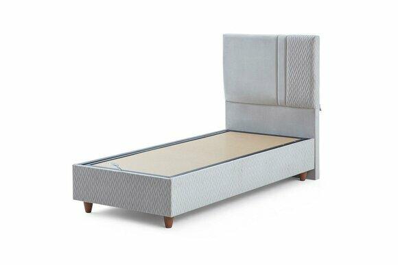 Edler Grauer Bettkasten Schlafzimmer Einzelbett Polsterbett Bettgestell
