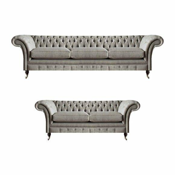 Chesterfield living room textile set designer three-seater 2-seater 2-piece