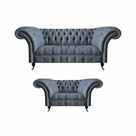 Living room Chesterfield sofas designer upholstery set 3-seater 2-seater