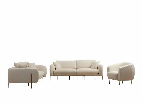 Living Room Upholstered Sofa Set Three Seater 2 Seater Luxurious Textile Armchair