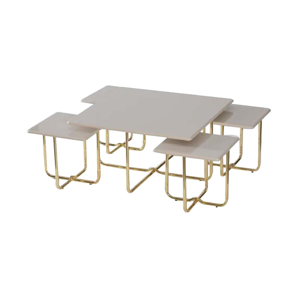 Complete tables Side tables Sofa tables 5pcs Coffee tables Beige
