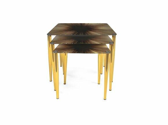 Luxury Coffee Table Set Patterned Table Top Living Room Sofa Tables