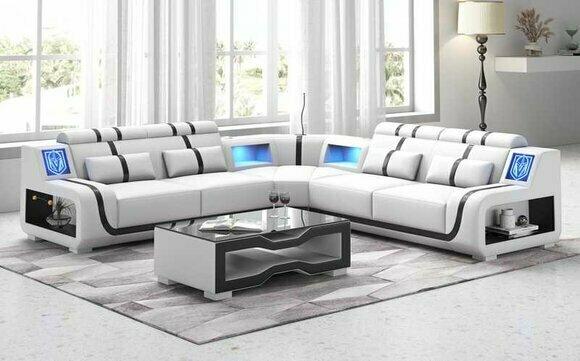 Luxury Couch Corner Sofa L Shape White Modern Leather Sofa Couches Sofa Sofas