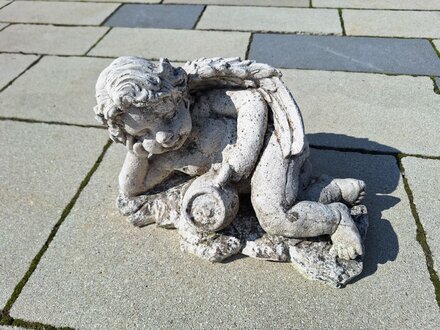 Statue Grey Figure Angel on Earth Garden Statues Sculptures Decoration On Stock