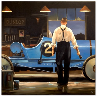 "Race car in the workshop" Hand-painted oil paintings canvas G94186