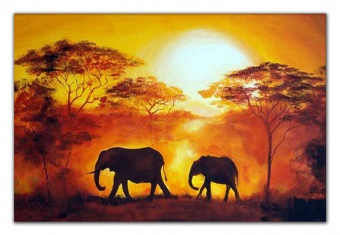 Sunset in Africa Handmade Oil Paintings Canvas G00558